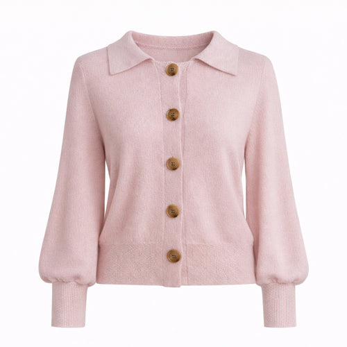Balloon Sleeve Cashmere Cardigan