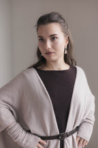cashmere poncho front view minimal 
styling women