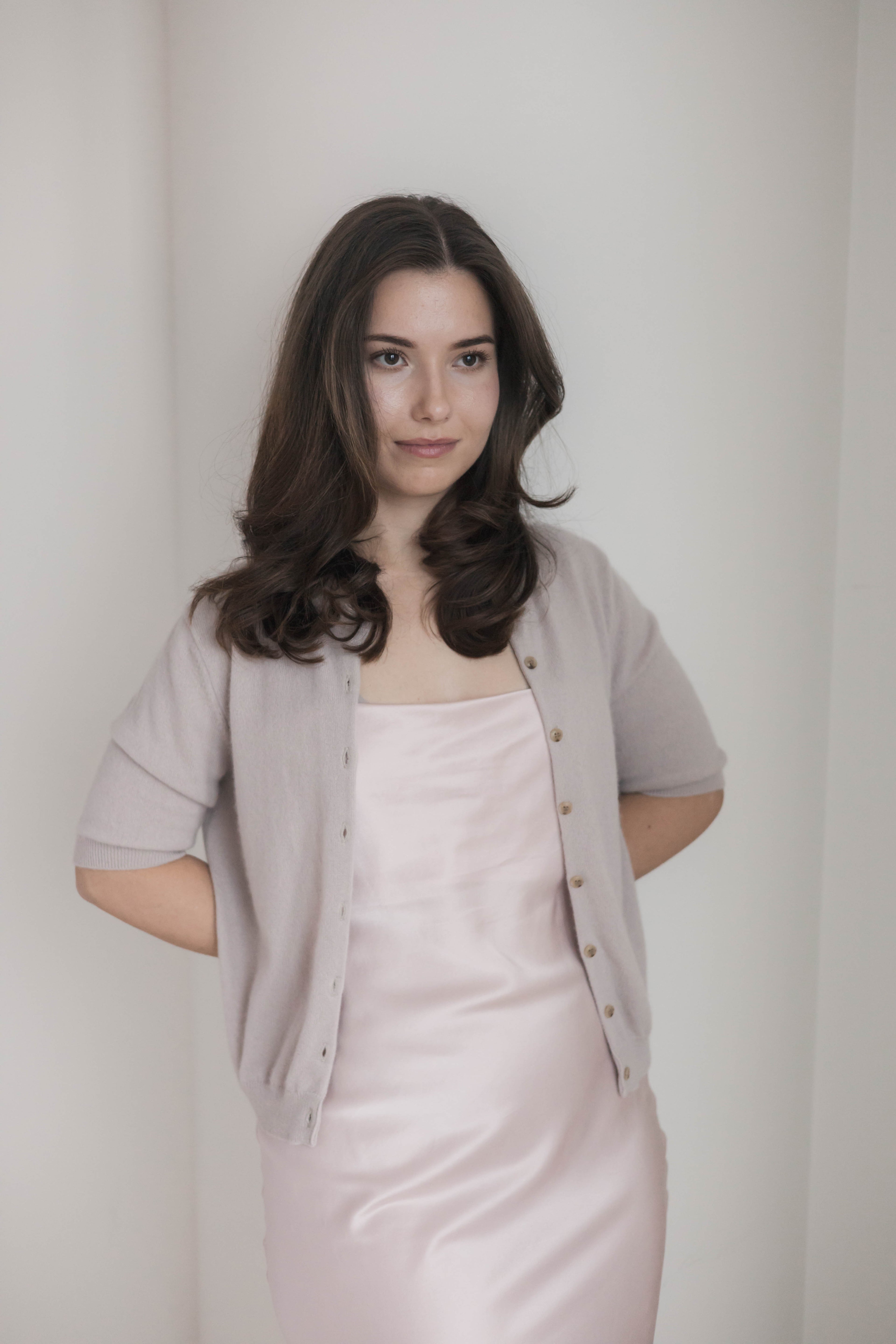 Short Sleeve Crew Neck Cashmere Cardigan