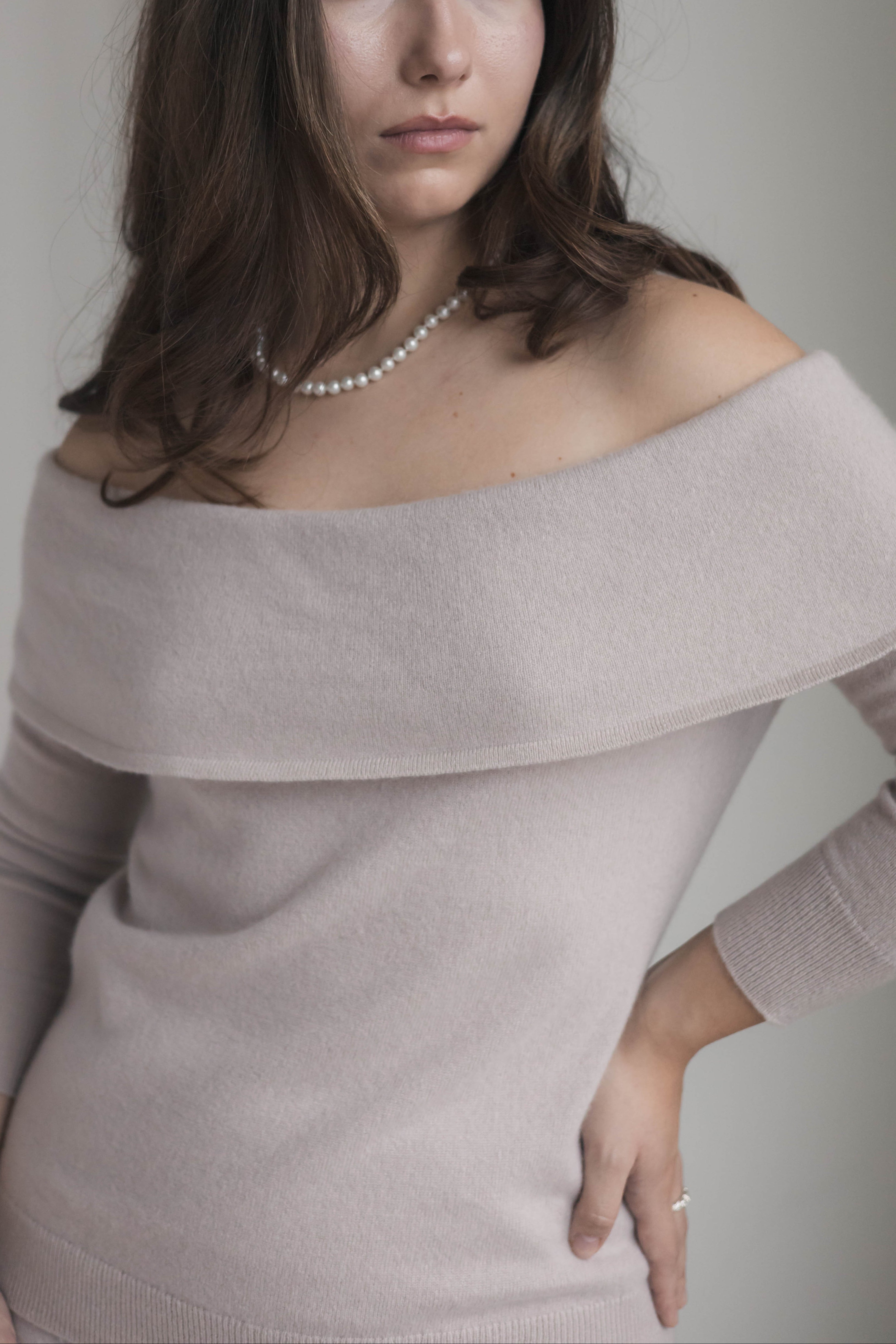 Off-Shoulder Cashmere Sweater