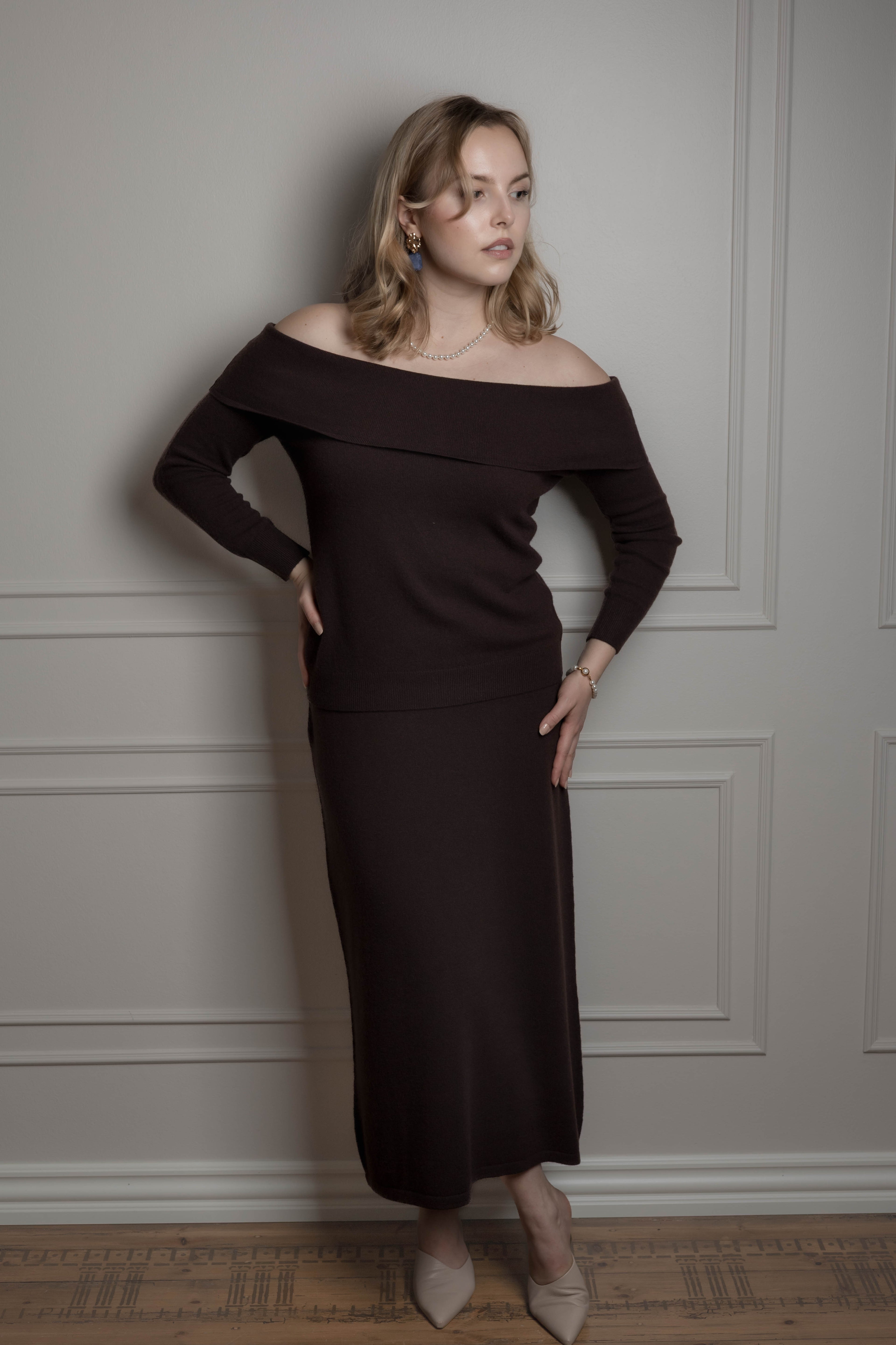 Off-Shoulder Cashmere Sweater