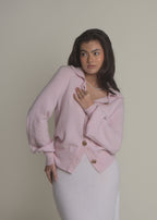 Balloon Sleeve Cashmere Cardigan - Fiora Muse