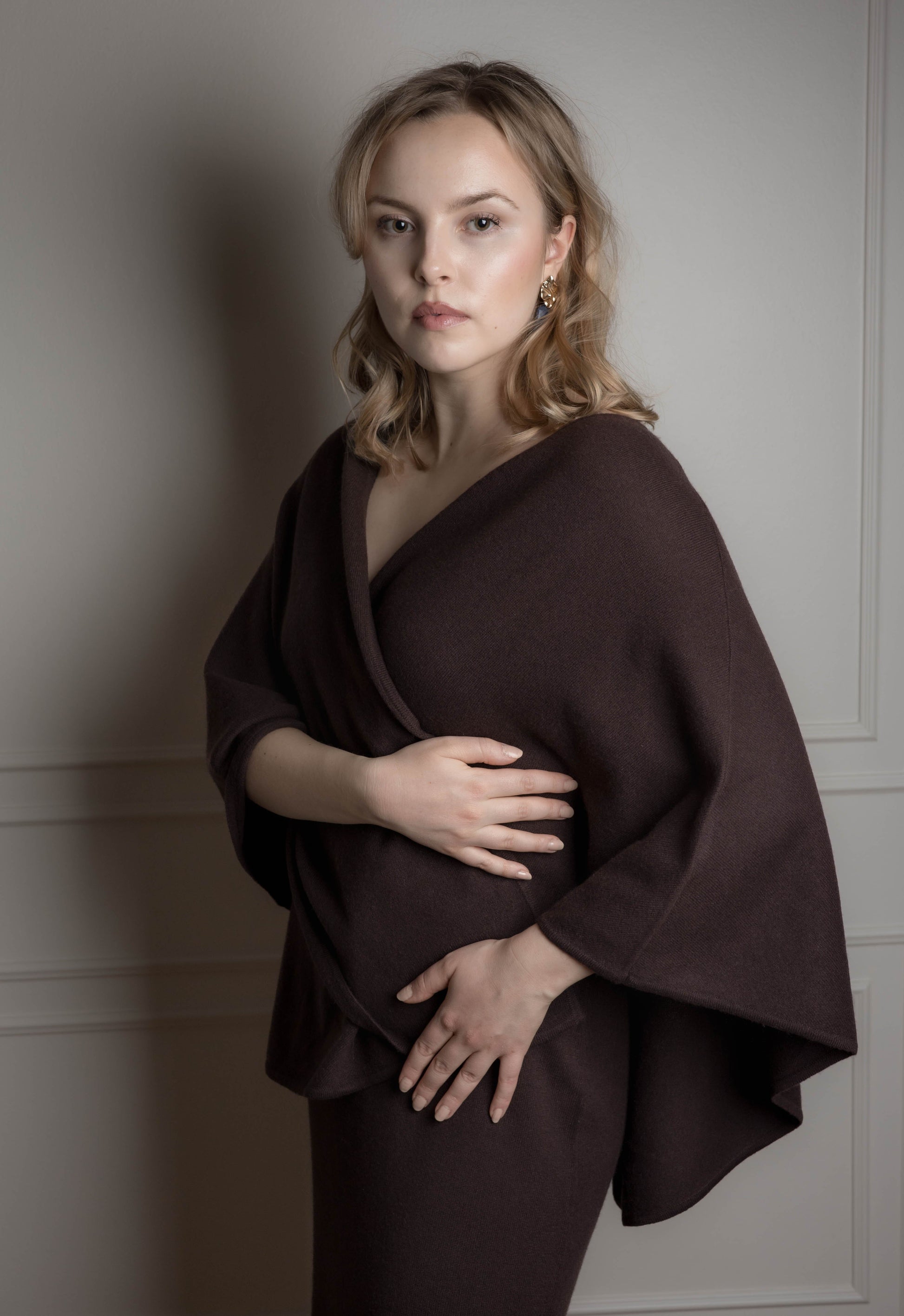 Open Front Cashmere Poncho Fiora Muse 